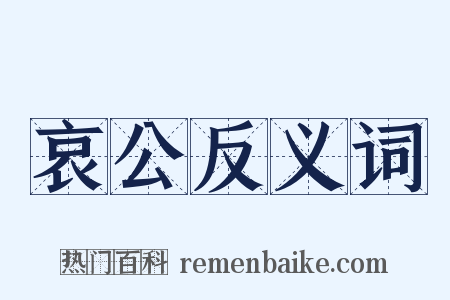 哀公反义词是什么意思的图片